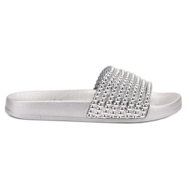 Bello Star Pantuflas de goma para mujer gris