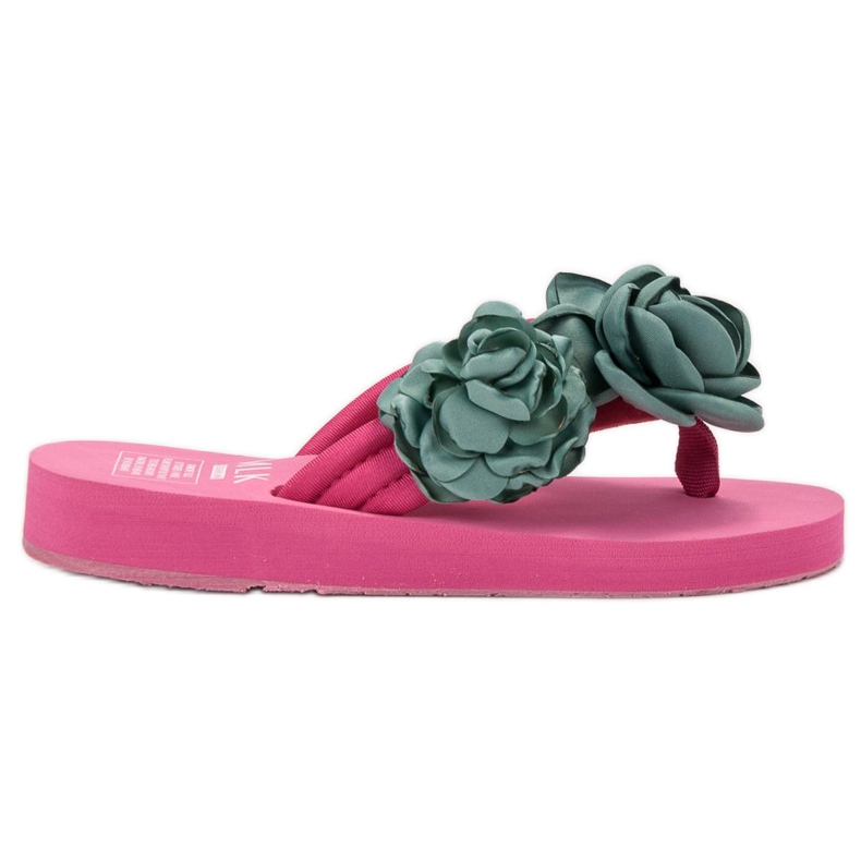 SHELOVET Chanclas ligeras con flores rosado