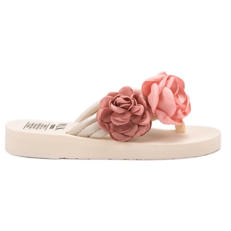 SHELOVET Chanclas ligeras con flores marrón