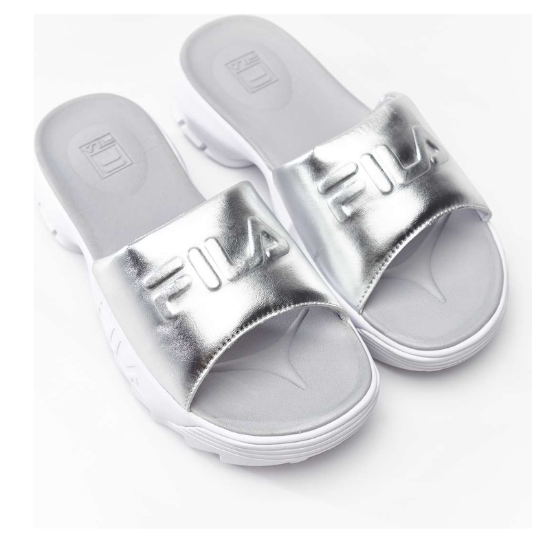 Fila Disruptor Deslizante Metálico 80F Metallic Silver gris