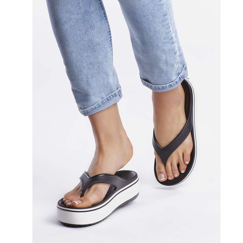 Crocs Crocband Platform Flip 066 Negro Blanco multicolor