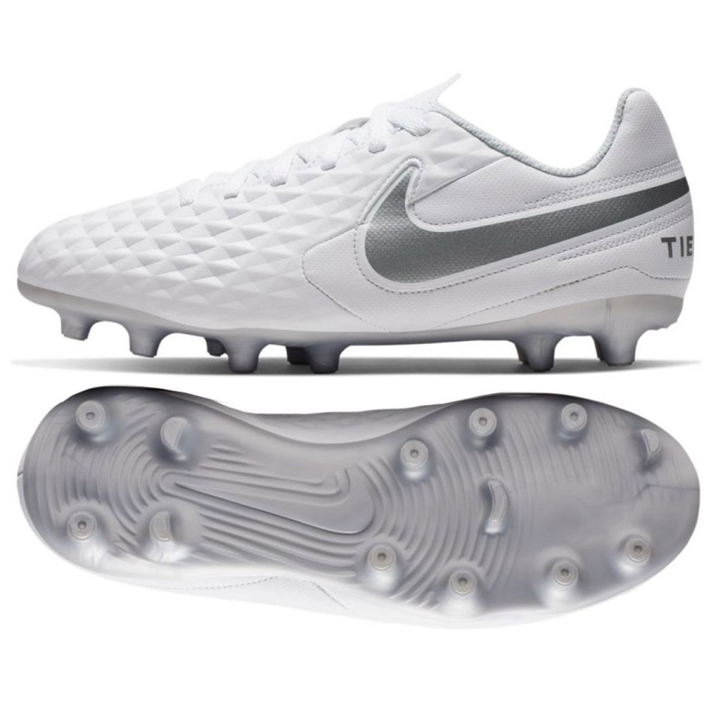 Zapatillas de fútbol Nike Tiempo Legend 8 Club FG / MG Jr AT5881-100 multicolor blanco