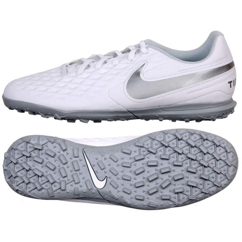 Calzado de fútbol Nike Tiempo Legend 8 Academy Club Tf M AT6109-100 blanco blanco