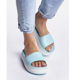 Crocs Crocband Platform Slide 4JE Azul hielo Azul hielo