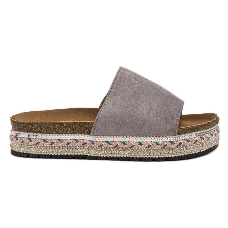 Jumex Zapatillas Decoradas En La Plataforma gris