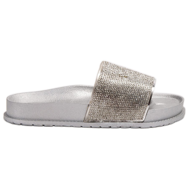 Bestelle Pantuflas De Goma Con Circonita Cúbica gris