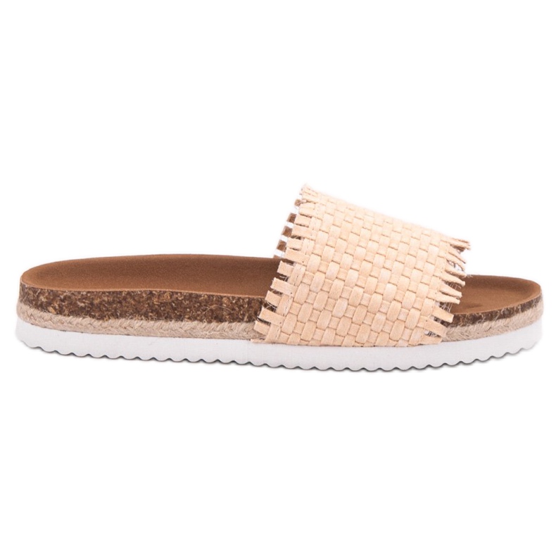 Zapatillas VICES con flecos beige