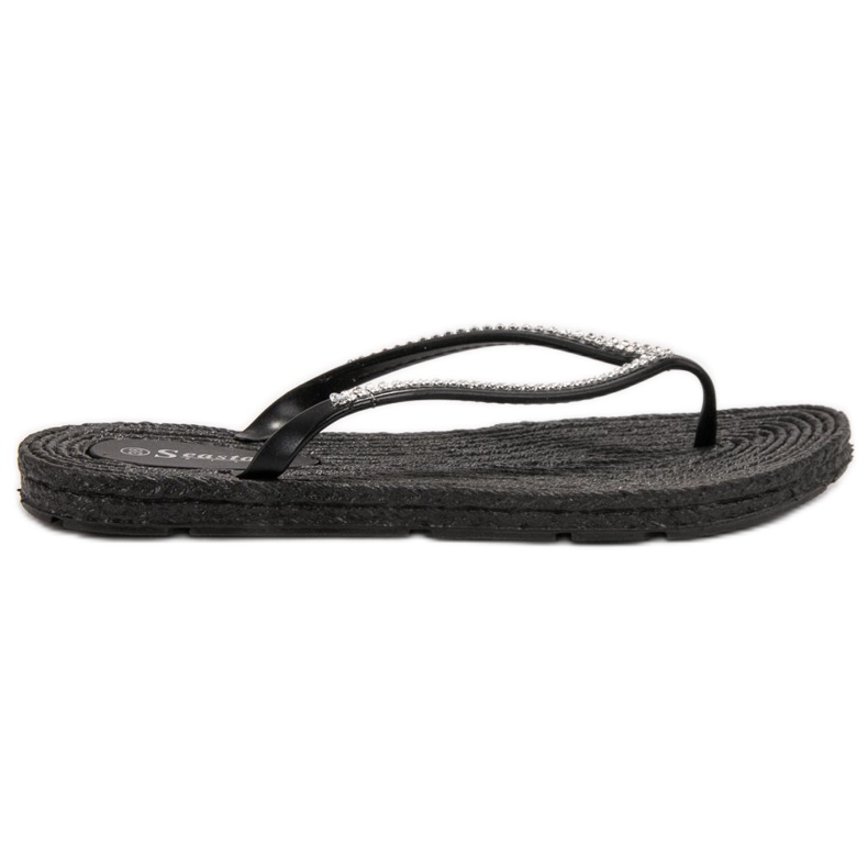 Seastar Chanclas Con Circonita Cúbica negro