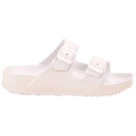 SHELOVET Pantuflas Ligeras Con Hebilla blanco
