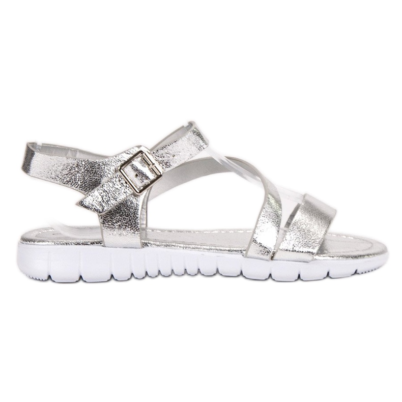 SHELOVET Sandalias con cierre de hebilla gris SHELOVET Sandalias con cierre de hebilla gris