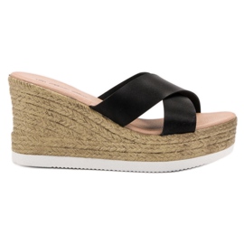 Bello Star Sandalias de cuña negro