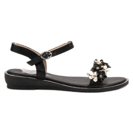 Forever Folie Sandalias Con Flores negro