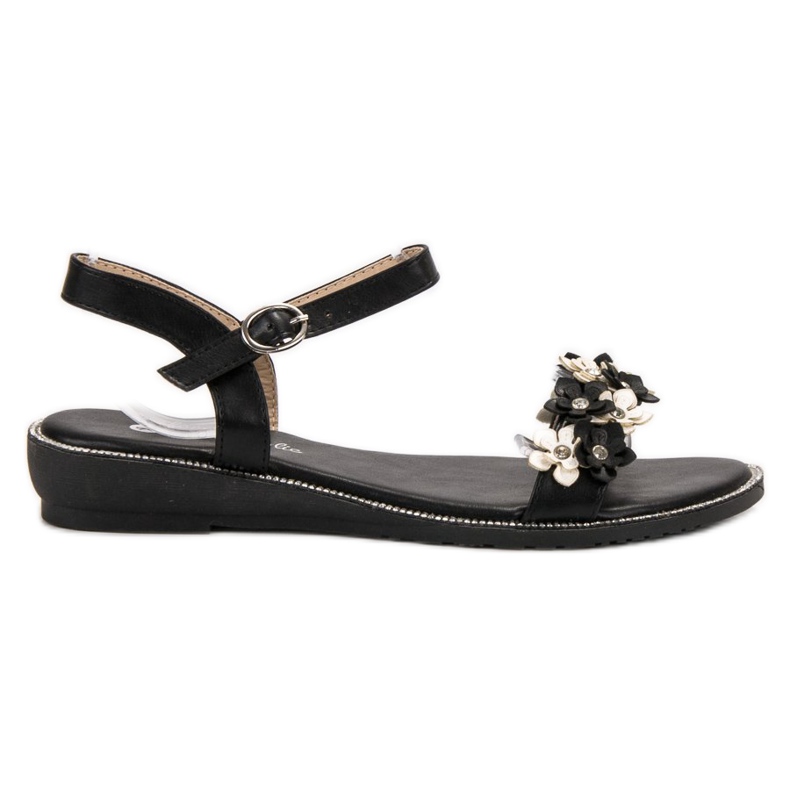Forever Folie Sandalias Con Flores negro Forever Folie Sandalias Con Flores negro