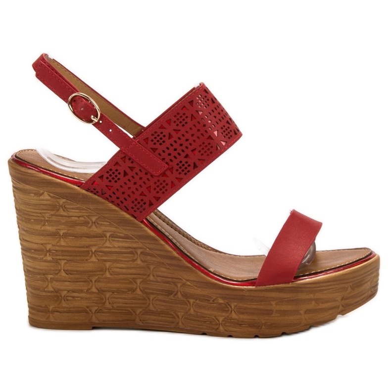 SHELOVET Sandalias rojas en cuña rojo SHELOVET Sandalias rojas en cuña rojo
