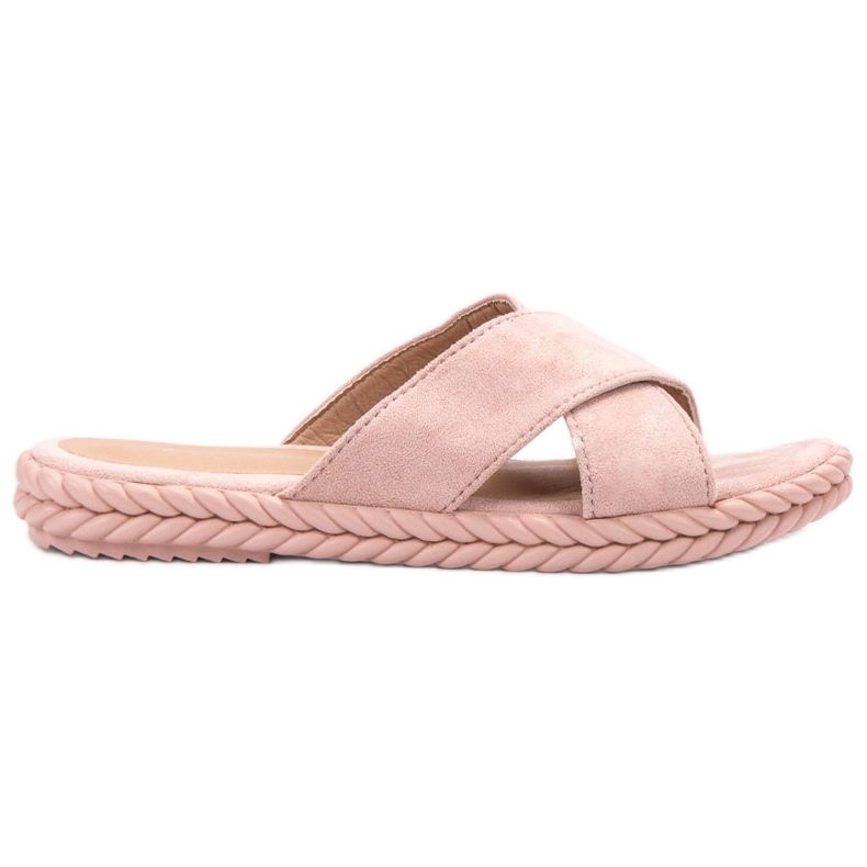 SHELOVET Zapatillas de gamuza rosado