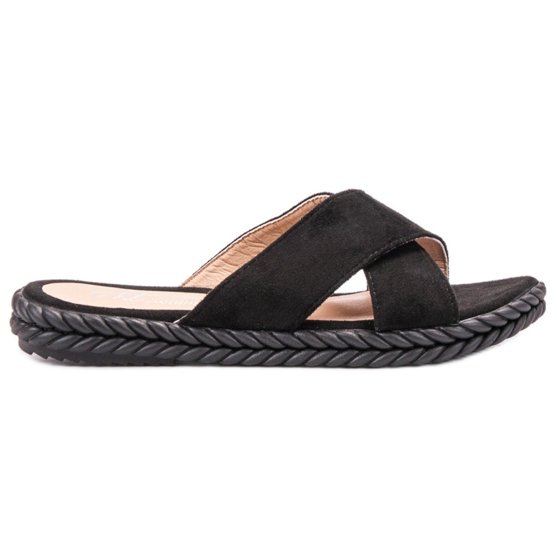 SHELOVET Zapatillas de gamuza negro