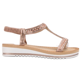 Bestelle Sandalias sin cordones en cuña rosado