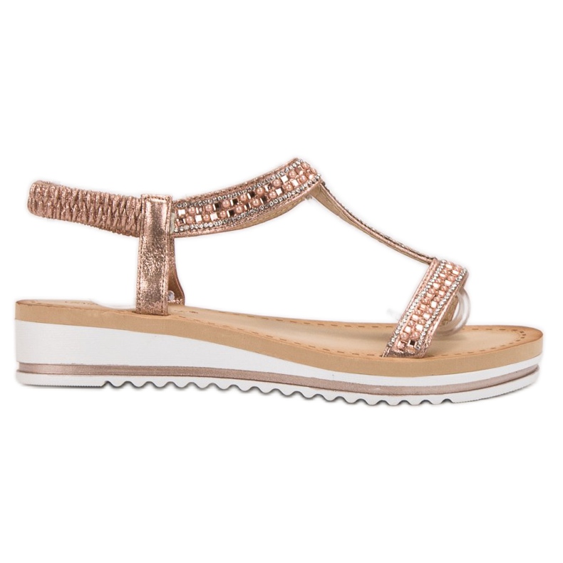Bestelle Sandalias sin cordones en cuña rosado
