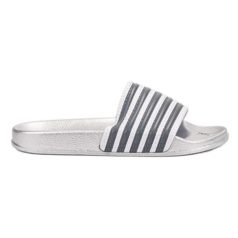 SHELOVET Pantuflas Deportivas Rayas gris