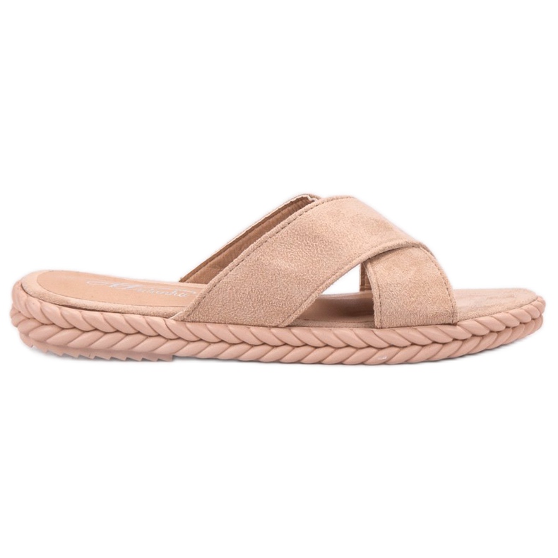 SHELOVET Zapatillas de gamuza marrón