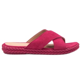 SHELOVET Zapatillas de gamuza violeta