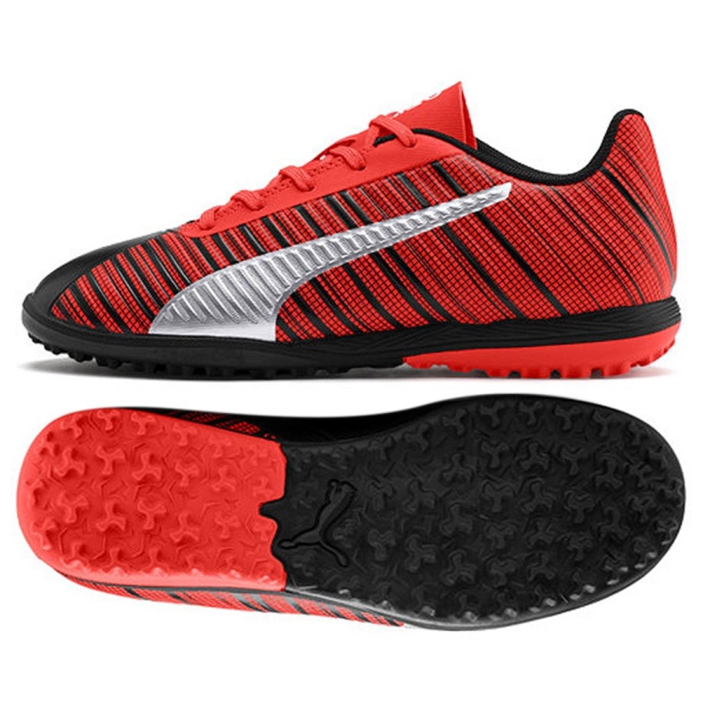 Botas de fútbol Puma One 5.4 Tt Jr 105662 01 multicolor rojo