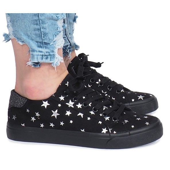Zapatillas negras con estrellas Brittany negro