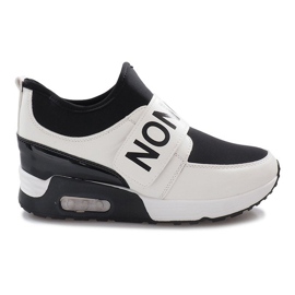 Zapatillas deportivas blancas en la cuña Monon blanco negro
