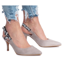 Sandalias de tacón grises de Love Paris