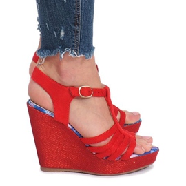 Sandalias de cuña ankard rojas rojo