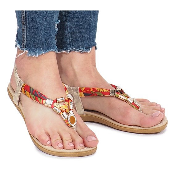 Sandalias planas doradas con diamantes Sprat dorado