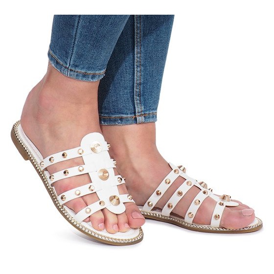 Zapatillas blancas con tachuelas Rabelle blanco Zapatillas blancas con tachuelas Rabelle blanco