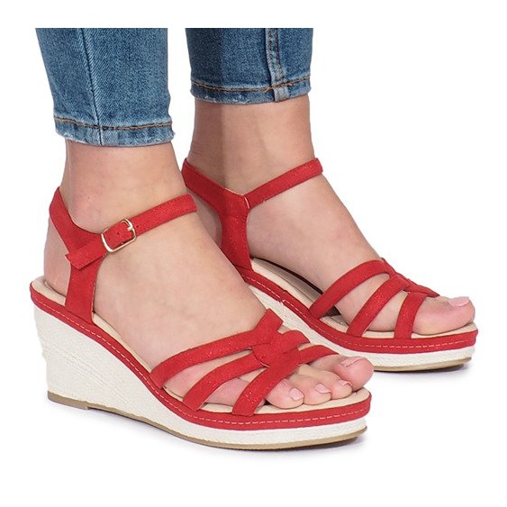 Sandalias de cuña Glavel rojas rojo