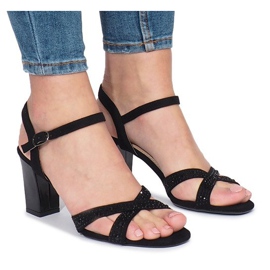 Sandalias negras de tacón 62225 negro