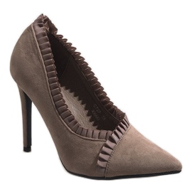 Tacones altos clásicos marrones C72P verde