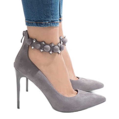 Sandalias de tacón gris LE033P Sandalias de tacón gris LE033P