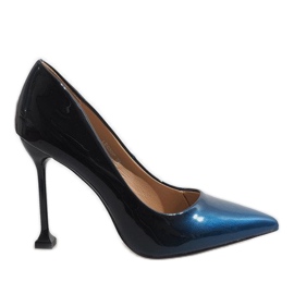 Tacones LE030P lacados azul marino