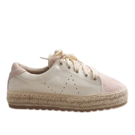 Alpargatas rosas LX-07 con cordones rosado