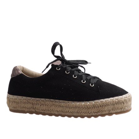 Alpargatas negras con cordones BB01P negro