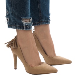Tacones D-10 ante camel marrón