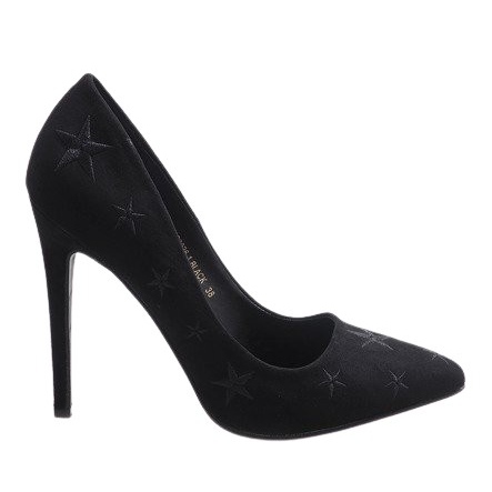 Gamuza negra decorada con estrellas JC3026-1 stilettos negro Gamuza negra decorada con estrellas JC3026-1 stilettos negro
