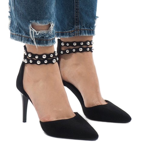 Sandalia tacones negros B-51