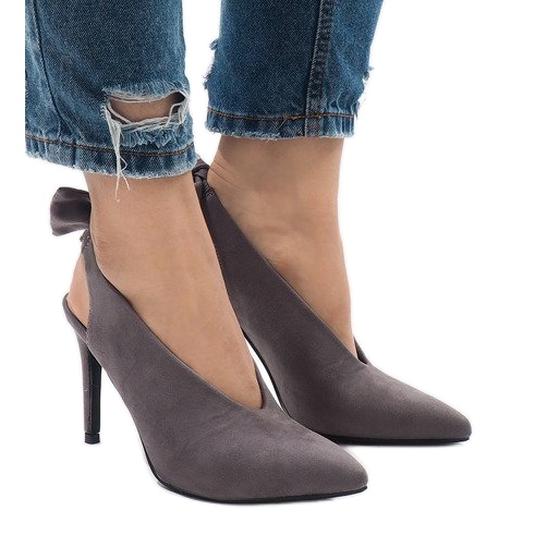 Tacones LB-330 de ante gris