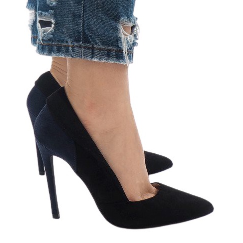 Tacones negros de ante clásico 95299-35