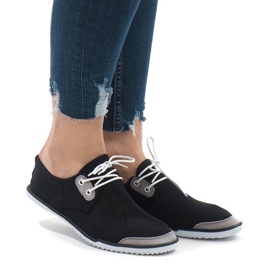 Zapatillas sin cordones de licra 288-86 negras negro