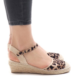 Sandalias cuña leopardo alpargatas LLI-3M88-51 multicolor