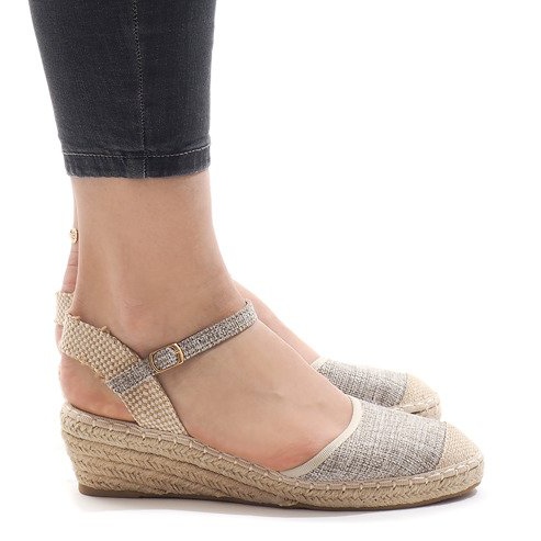 Sandalias cuña alpargatas grises LLI-3M88-7