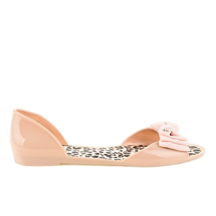 Bailarinas de goma melissa beige con lazo DD506-2