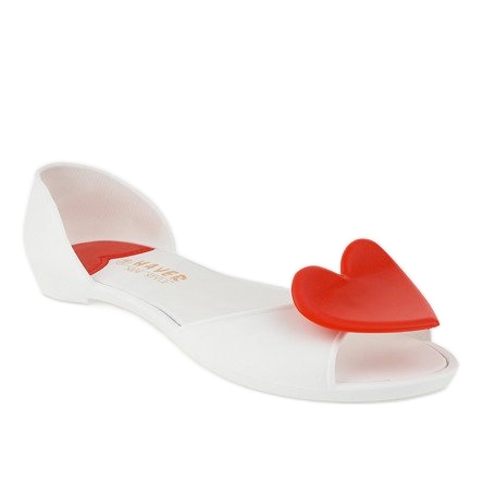 Bailarinas de goma melissa blancas con corazón KM121-15 blanco Bailarinas de goma melissa blancas con corazón KM121-15 blanco