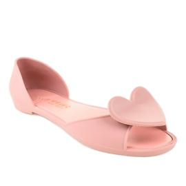 Bailarinas de goma rosa melissa con corazón KM121-24 rosado